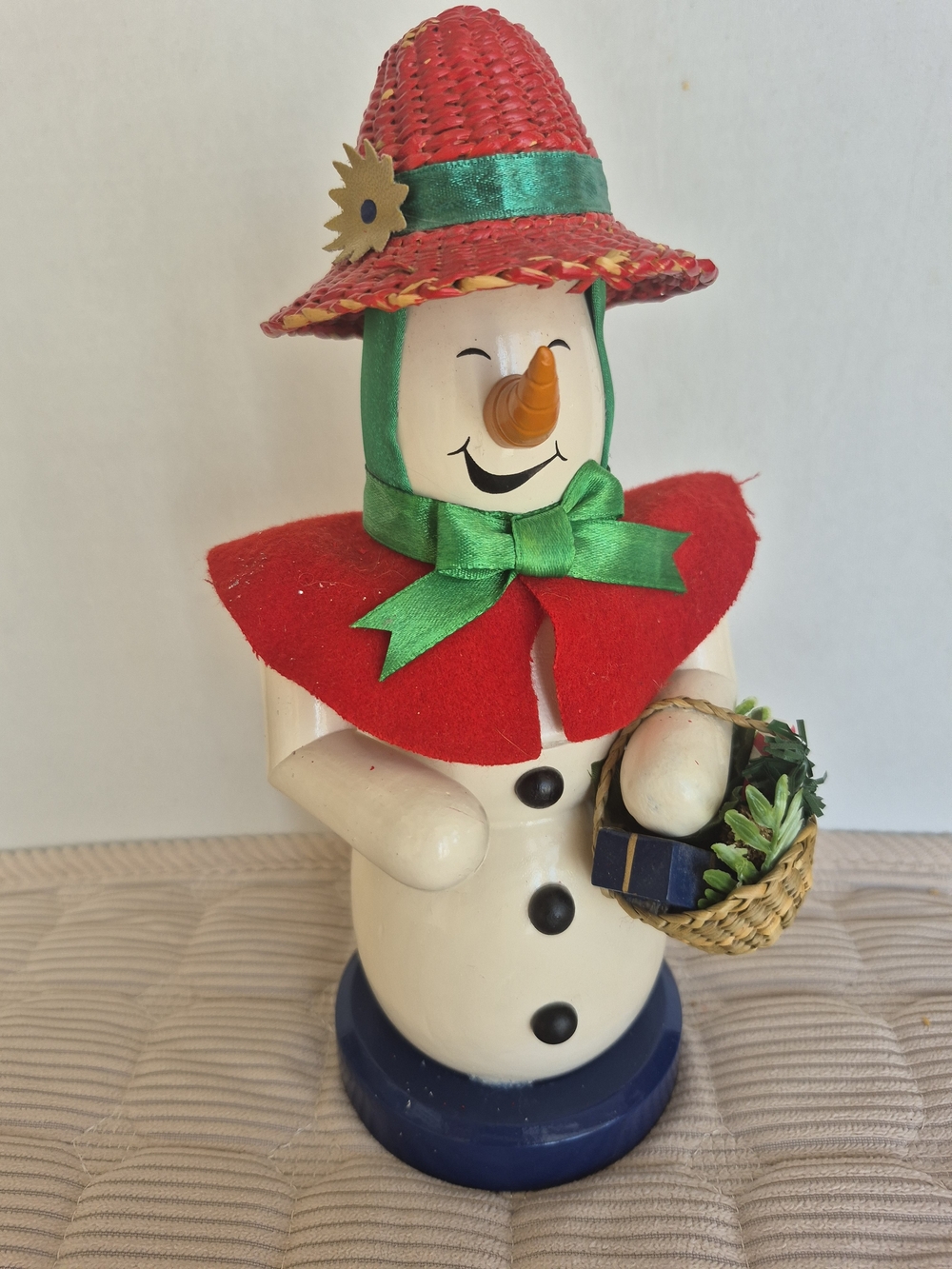 Nutcracker Snowlady In Festive Red & Green